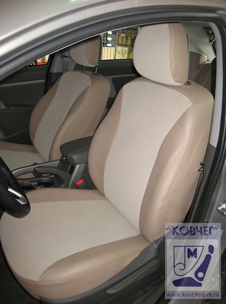 Чехлы из велюра и экокожи для Kia Sportage (передние сиденья)